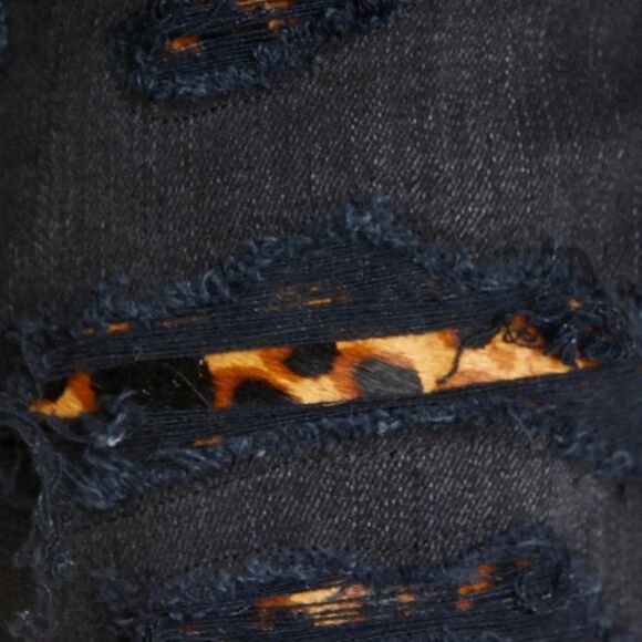 AMIRI Leopard Thrasher Ripped Skinny Jeans, sz 30 Aged Black - Picture 2 of 7